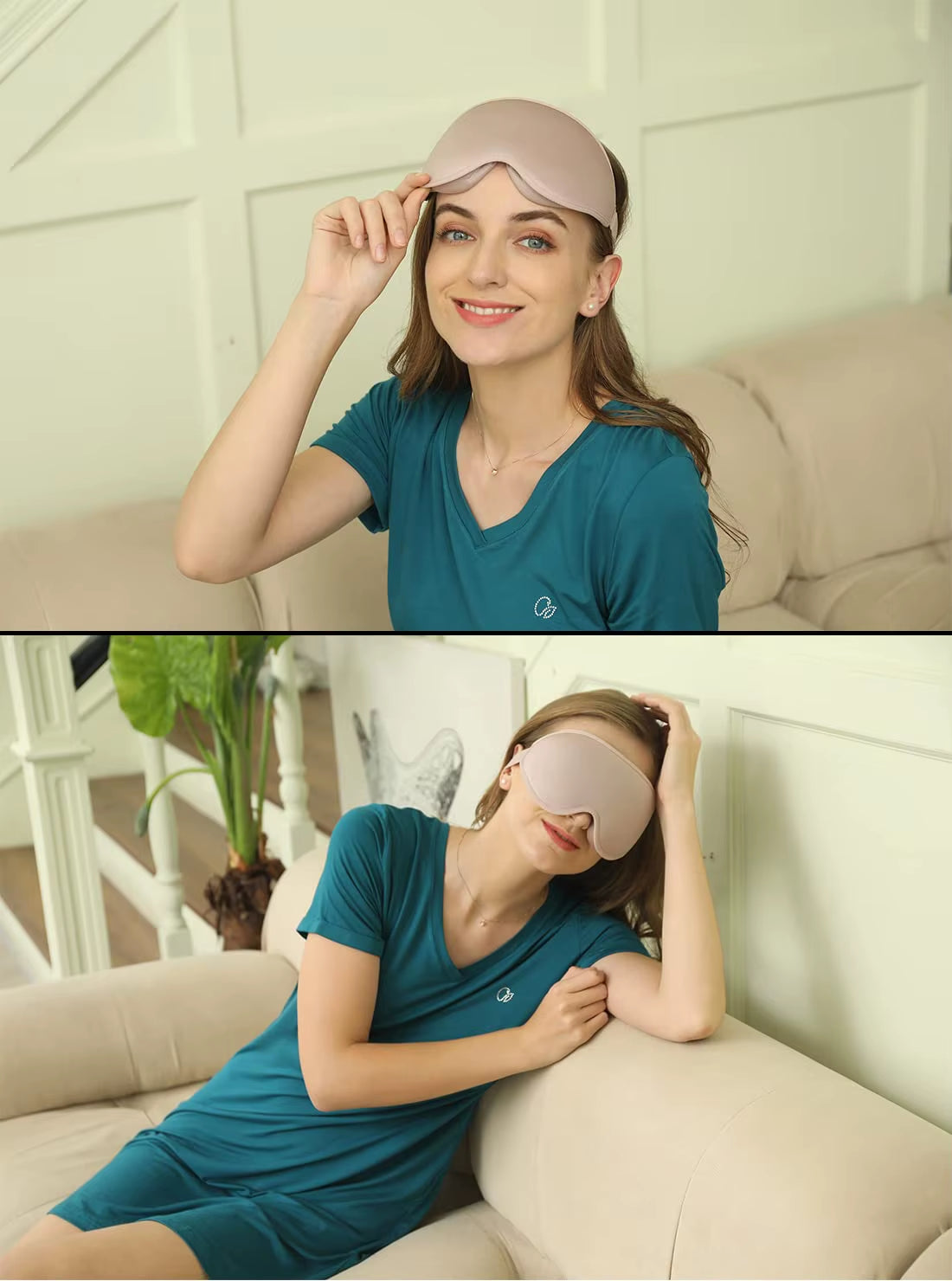 Sleep Mask 3D Deep Contoured Eye Covers for Sleeping and Traveling Complete Light Blocking Soft Breathable with Adjustable Strap