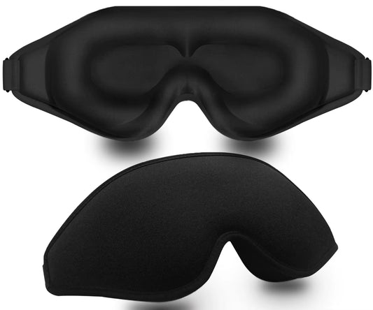 Sleep Mask 3D Deep Contoured Eye Covers for Sleeping and Traveling Complete Light Blocking Soft Breathable with Adjustable Strap